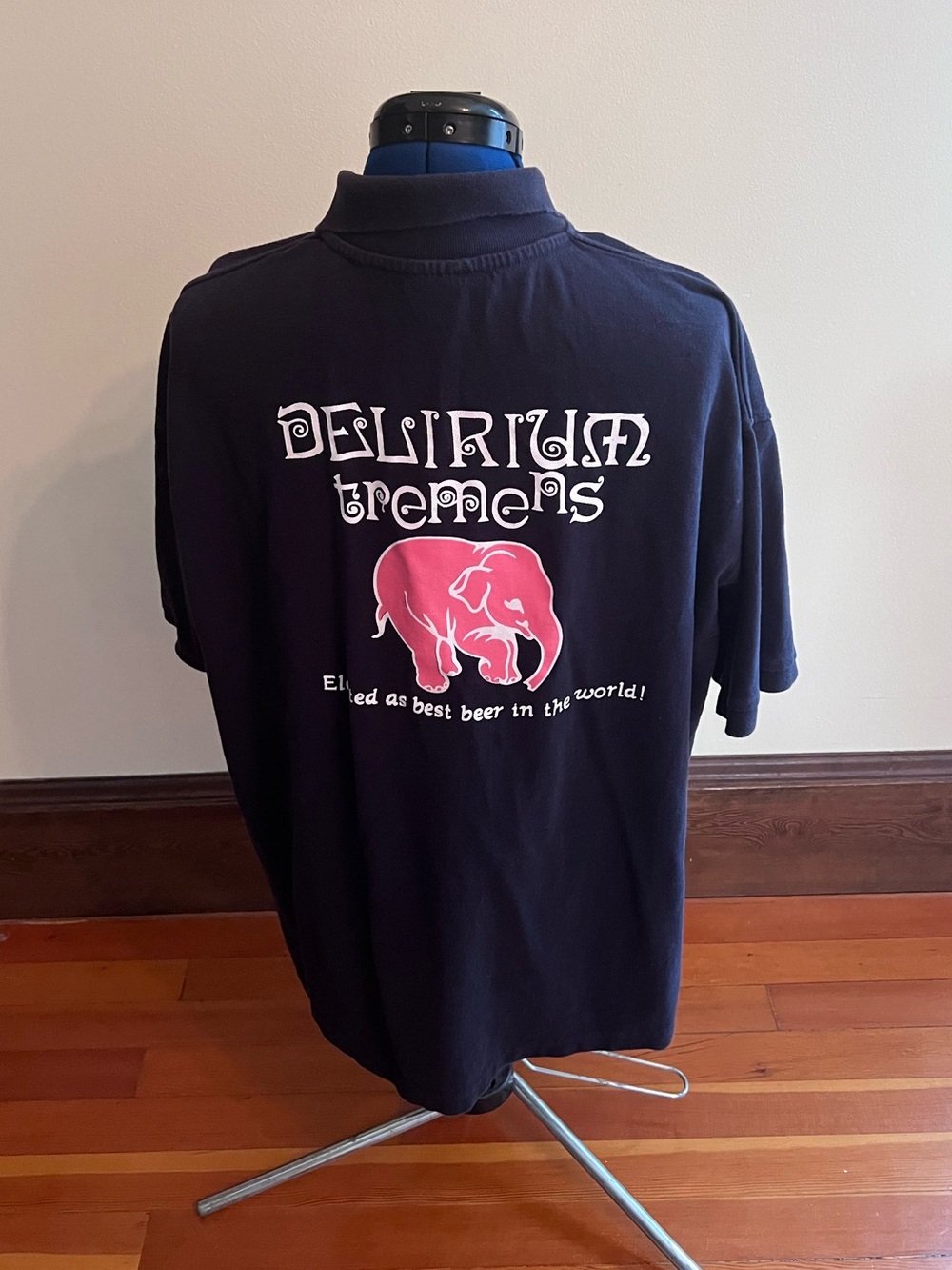 Navy Blue Delirium Tremens Graphic Logo Polo Shirt